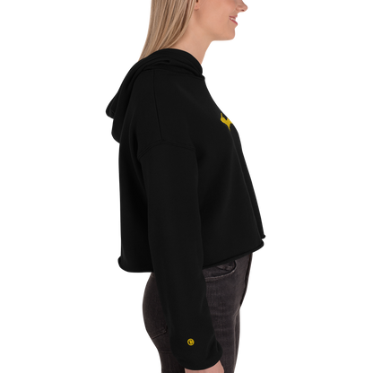 Michigan Upper Peninsula Hoodie (w/ Embroidered Gold UP Outline) | Premium Cropped