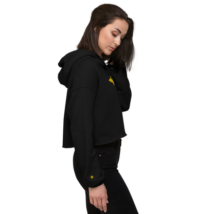 Michigan Upper Peninsula Hoodie (w/ Embroidered Gold UP Outline) | Premium Cropped