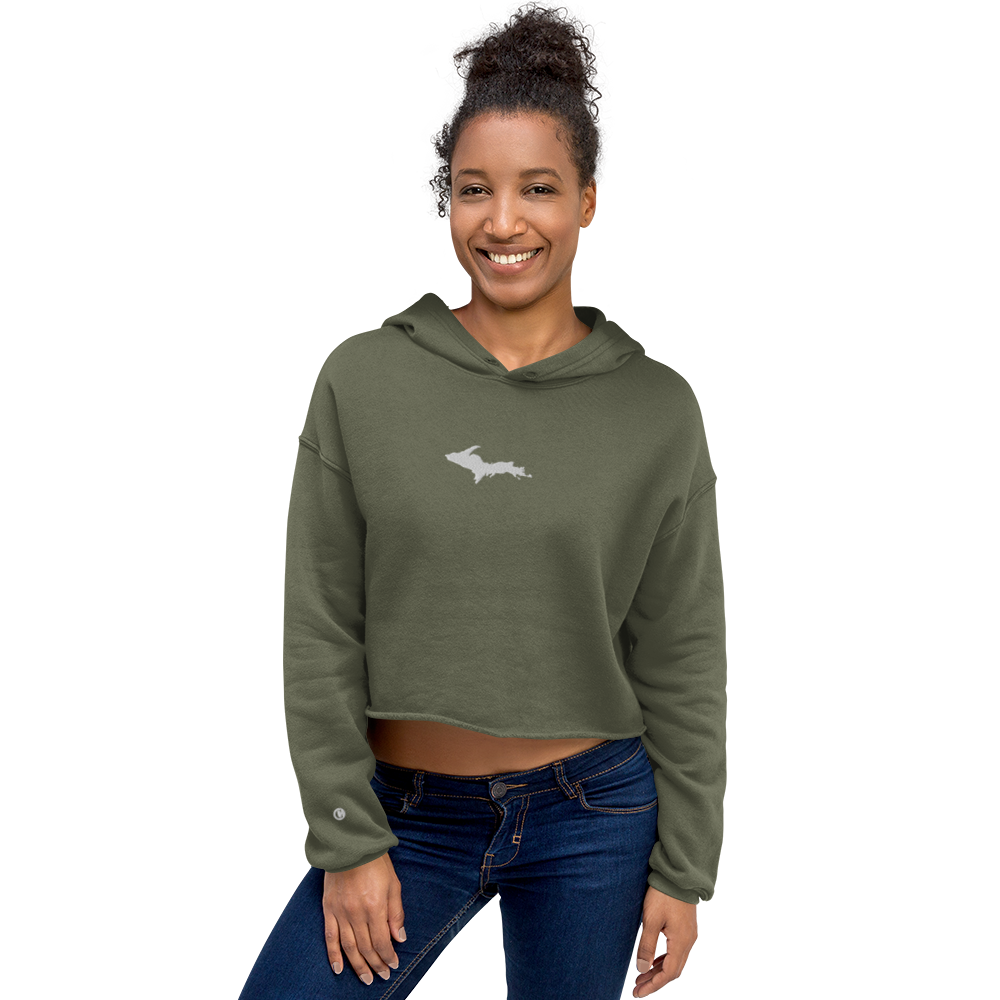 Michigan Upper Peninsula Hoodie (w/ Embroidered UP Outline) | Premium Cropped