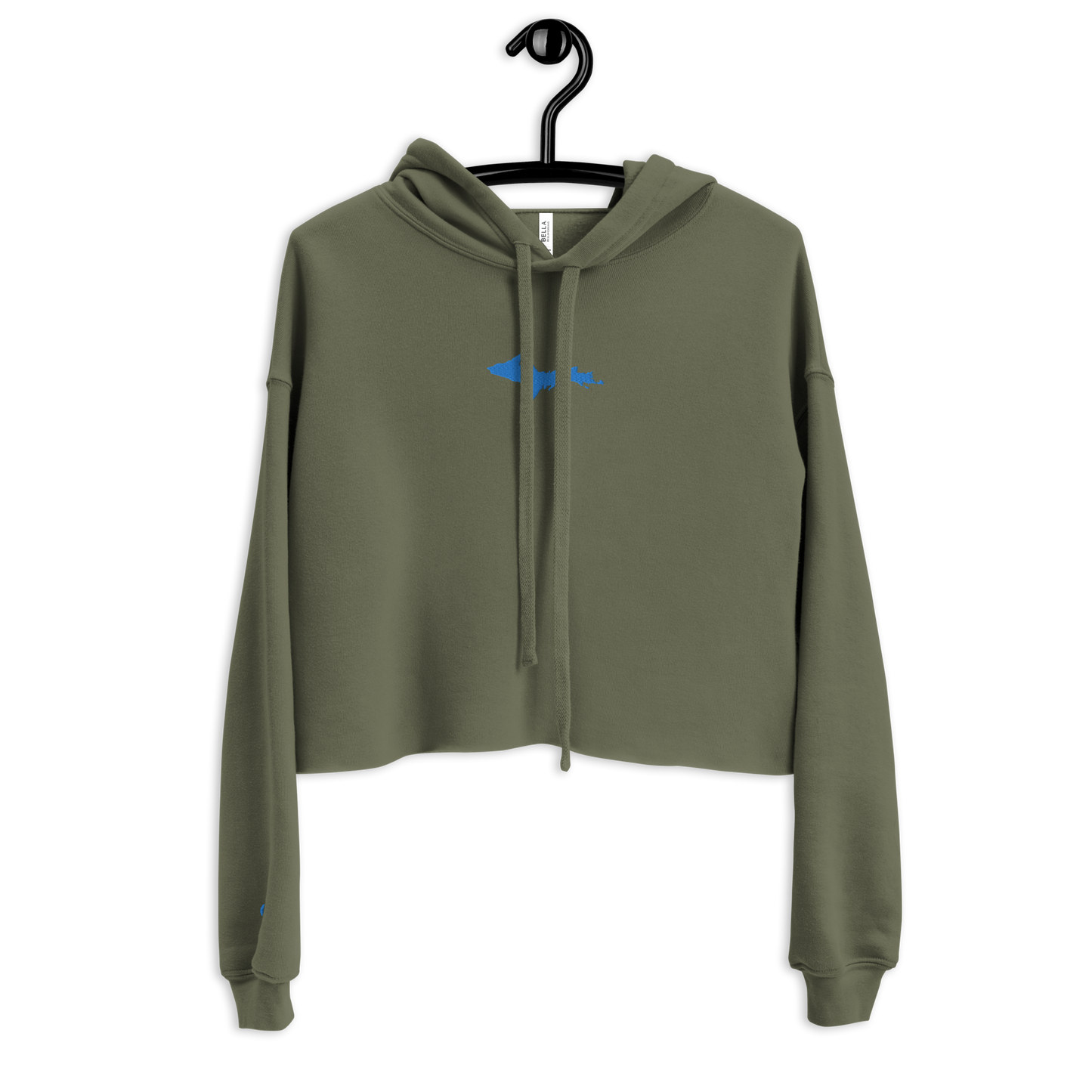 Michigan Upper Peninsula Hoodie (w/ Embroidered Azure UP Outline) | Premium Cropped