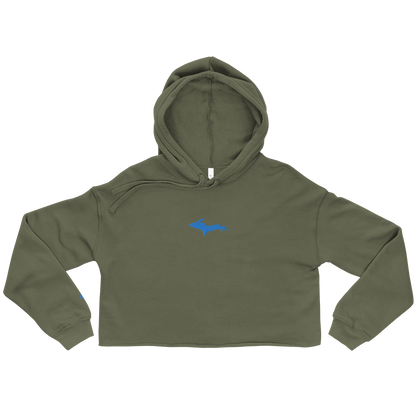 Michigan Upper Peninsula Hoodie (w/ Embroidered Azure UP Outline) | Premium Cropped