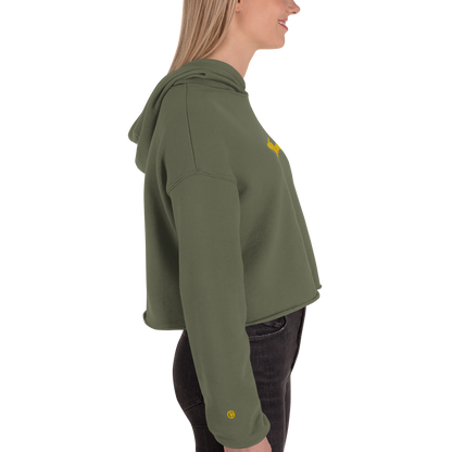 Michigan Upper Peninsula Hoodie (w/ Embroidered Gold UP Outline) | Premium Cropped