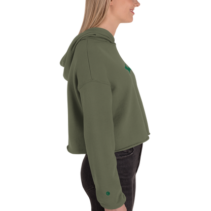 Michigan Upper Peninsula Hoodie (w/ Embroidered Green UP Outline) | Premium Cropped