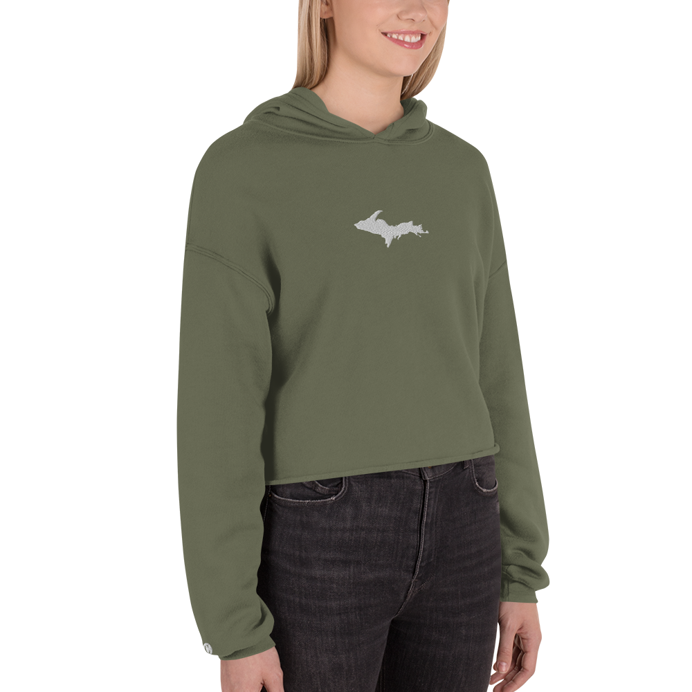 Michigan Upper Peninsula Hoodie (w/ Embroidered UP Outline) | Premium Cropped