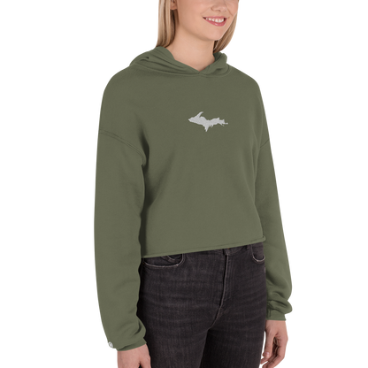 Michigan Upper Peninsula Hoodie (w/ Embroidered UP Outline) | Premium Cropped