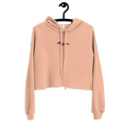 Michigan Upper Peninsula Hoodie (w/ Embroidered Pink UP Outline) | Premium Cropped