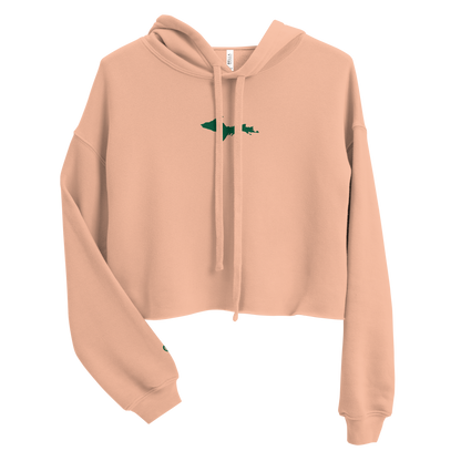 Michigan Upper Peninsula Hoodie (w/ Embroidered Green UP Outline) | Premium Cropped