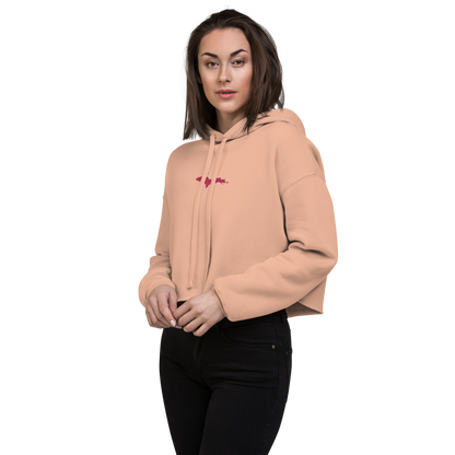 Michigan Upper Peninsula Hoodie (w/ Embroidered Pink UP Outline) | Premium Cropped