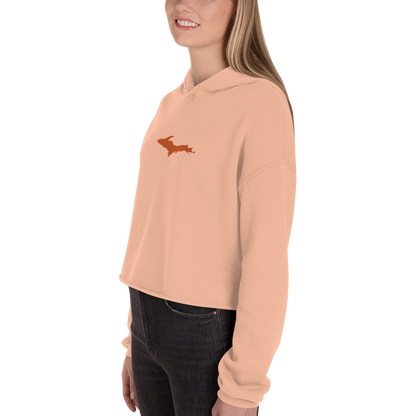 Michigan Upper Peninsula Hoodie (w/ Embroidered Orange UP Outline) | Premium Cropped