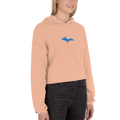 Michigan Upper Peninsula Hoodie (w/ Embroidered Azure UP Outline) | Premium Cropped