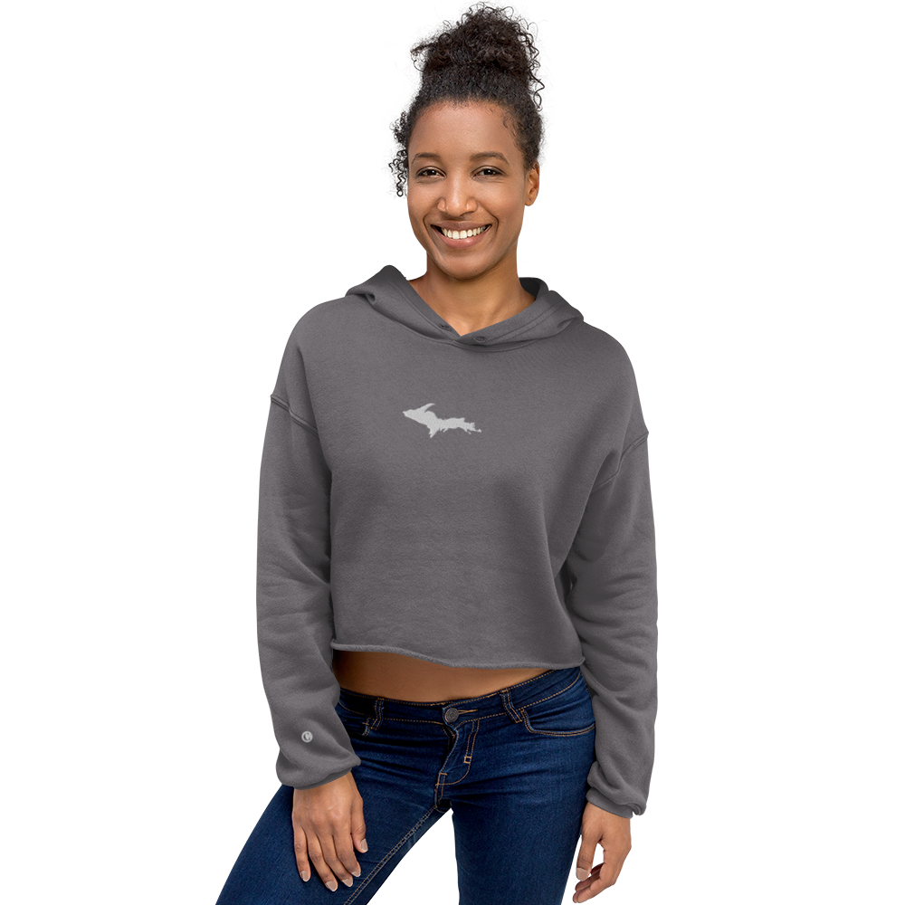 Michigan Upper Peninsula Hoodie (w/ Embroidered UP Outline) | Premium Cropped