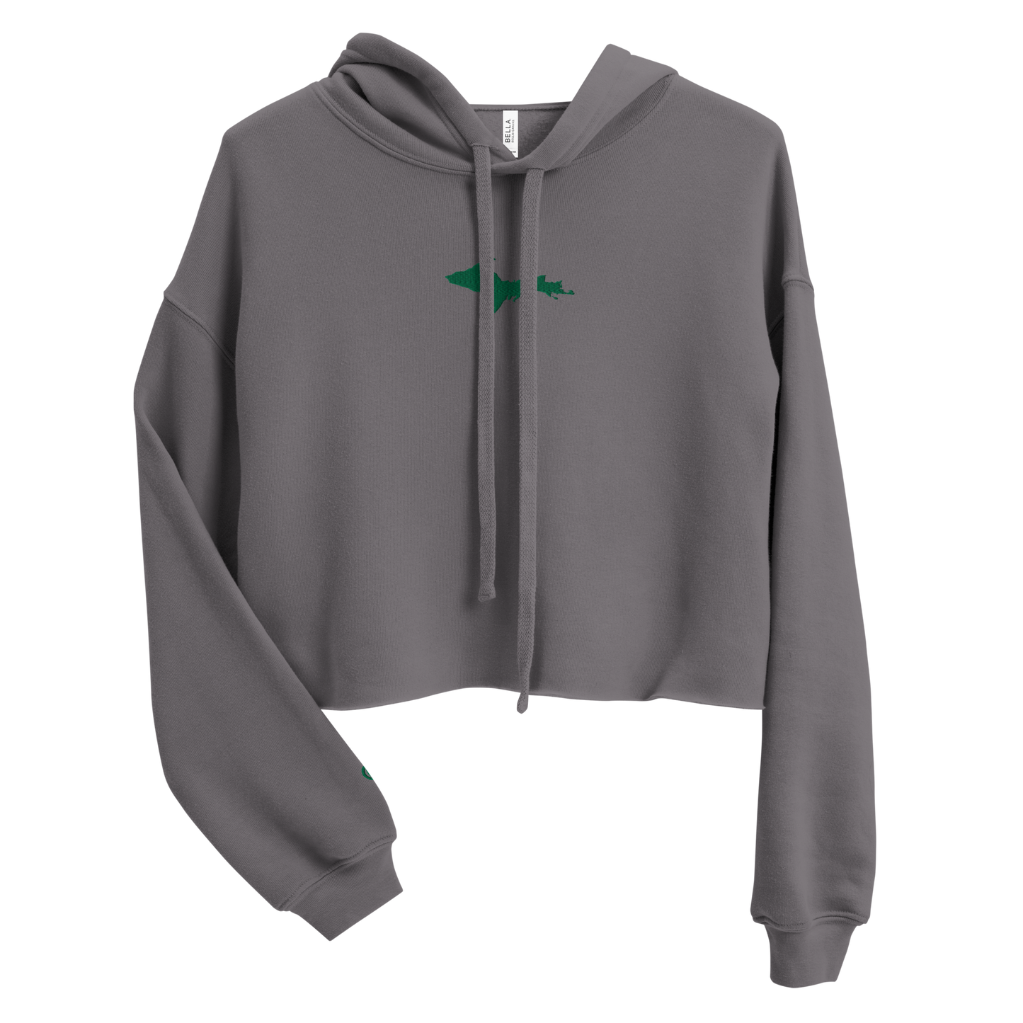 Michigan Upper Peninsula Hoodie (w/ Embroidered Green UP Outline) | Premium Cropped