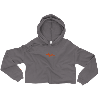 Michigan Upper Peninsula Hoodie (w/ Embroidered Orange UP Outline) | Premium Cropped