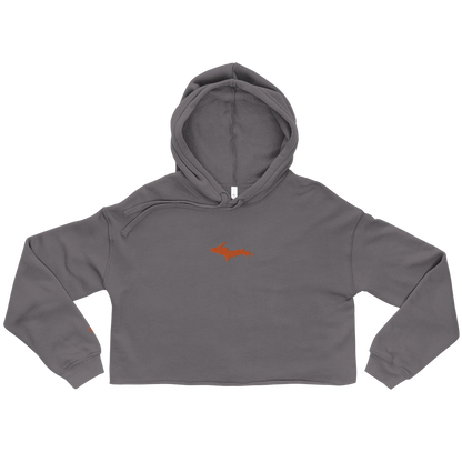 Michigan Upper Peninsula Hoodie (w/ Embroidered Orange UP Outline) | Premium Cropped