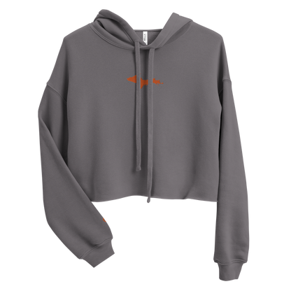 Michigan Upper Peninsula Hoodie (w/ Embroidered Orange UP Outline) | Premium Cropped