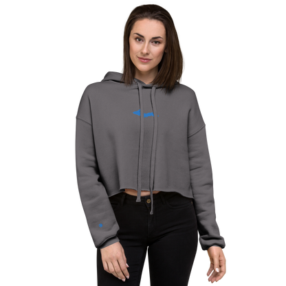 Michigan Upper Peninsula Hoodie (w/ Embroidered Azure UP Outline) | Premium Cropped