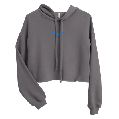 Michigan Upper Peninsula Hoodie (w/ Embroidered Azure UP Outline) | Premium Cropped