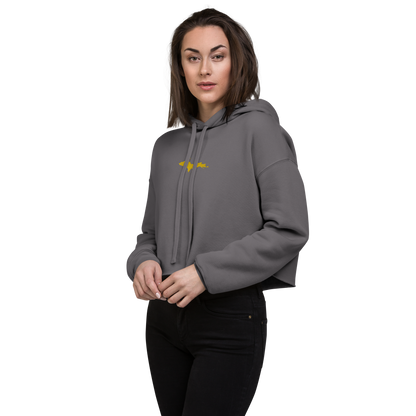 Michigan Upper Peninsula Hoodie (w/ Embroidered Gold UP Outline) | Premium Cropped