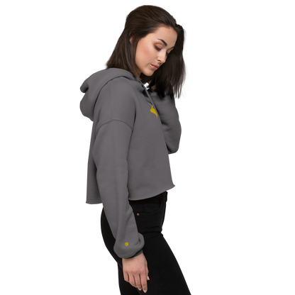 Michigan Upper Peninsula Hoodie (w/ Embroidered Gold UP Outline) | Premium Cropped