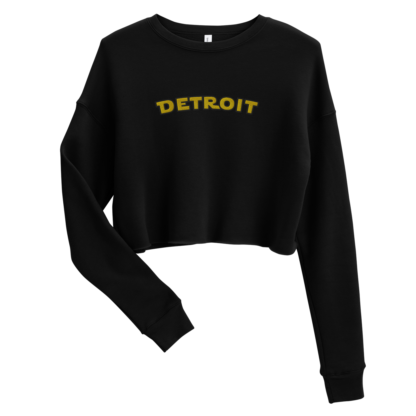 'Detroit' Cropped Sweatshirt (Epic Sci-Fi Parody) | Yellow/Black Embroidery