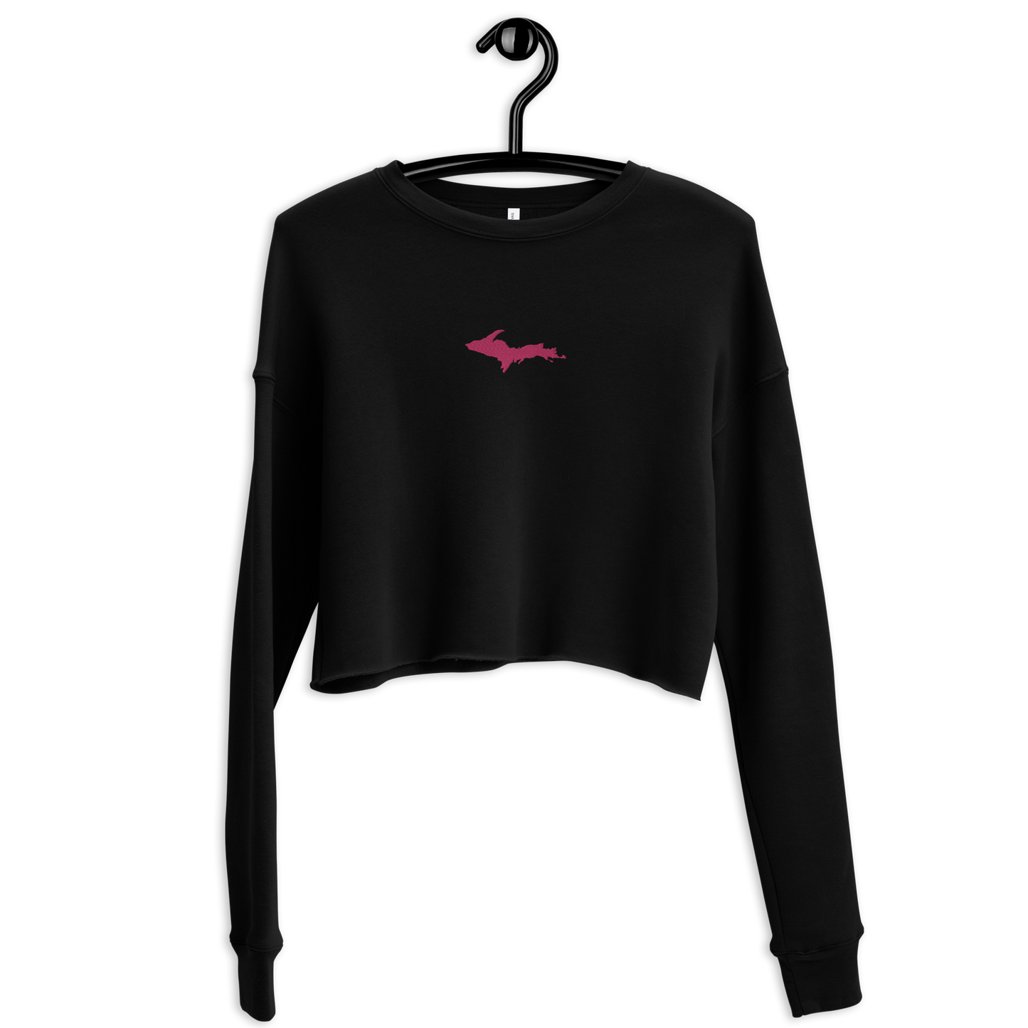 Michigan Upper Peninsula Cropped Sweatshirt (w/ Embroidered Pink UP Outline)