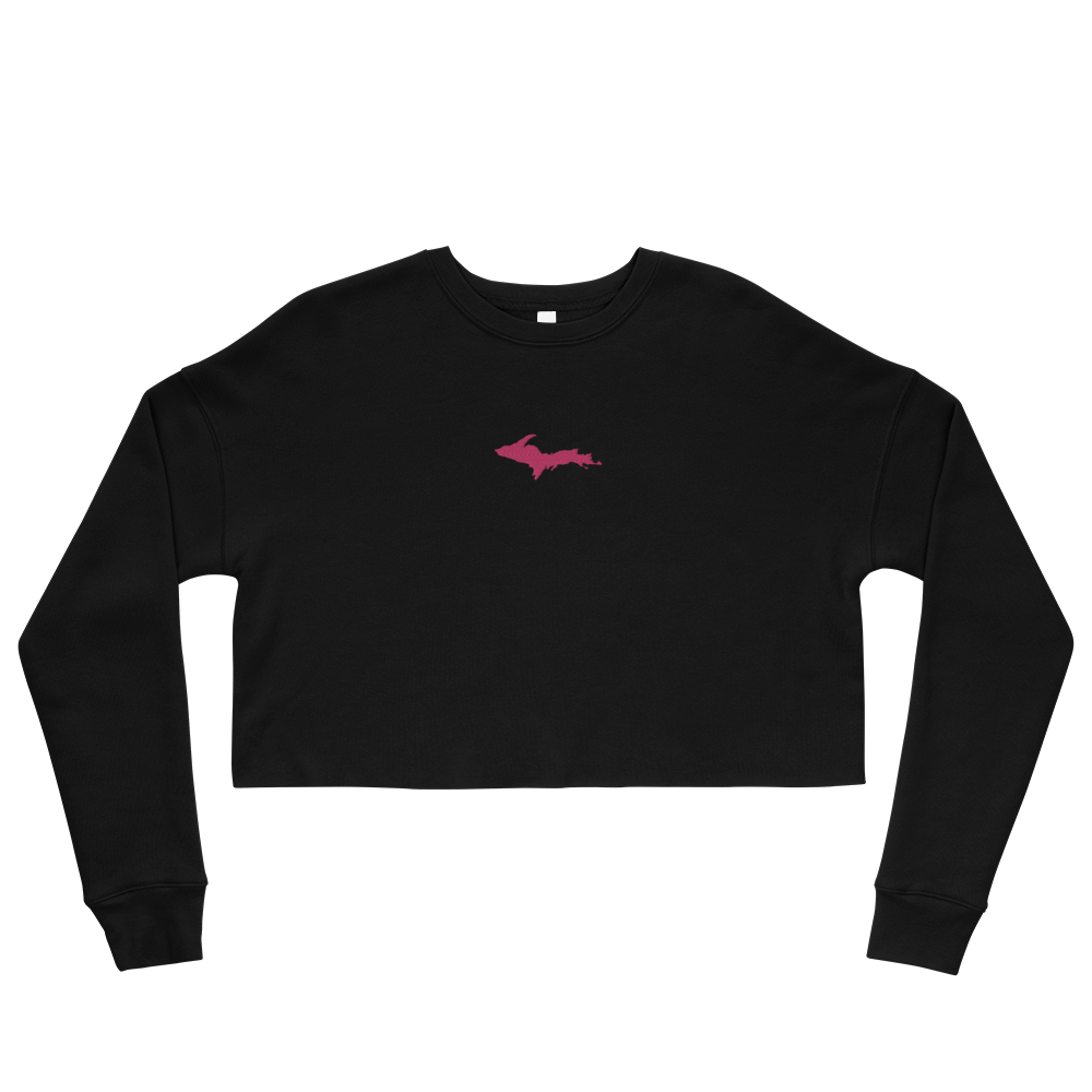 Michigan Upper Peninsula Cropped Sweatshirt (w/ Embroidered Pink UP Outline)