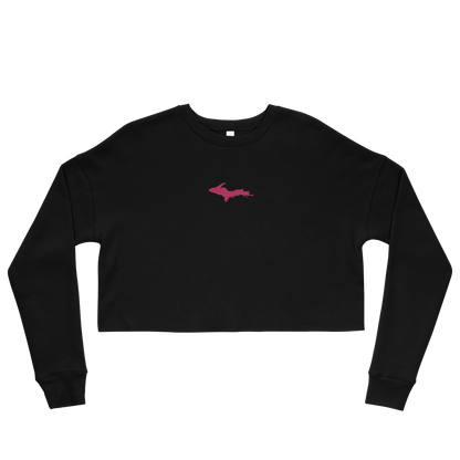 Michigan Upper Peninsula Cropped Sweatshirt (w/ Embroidered Pink UP Outline)