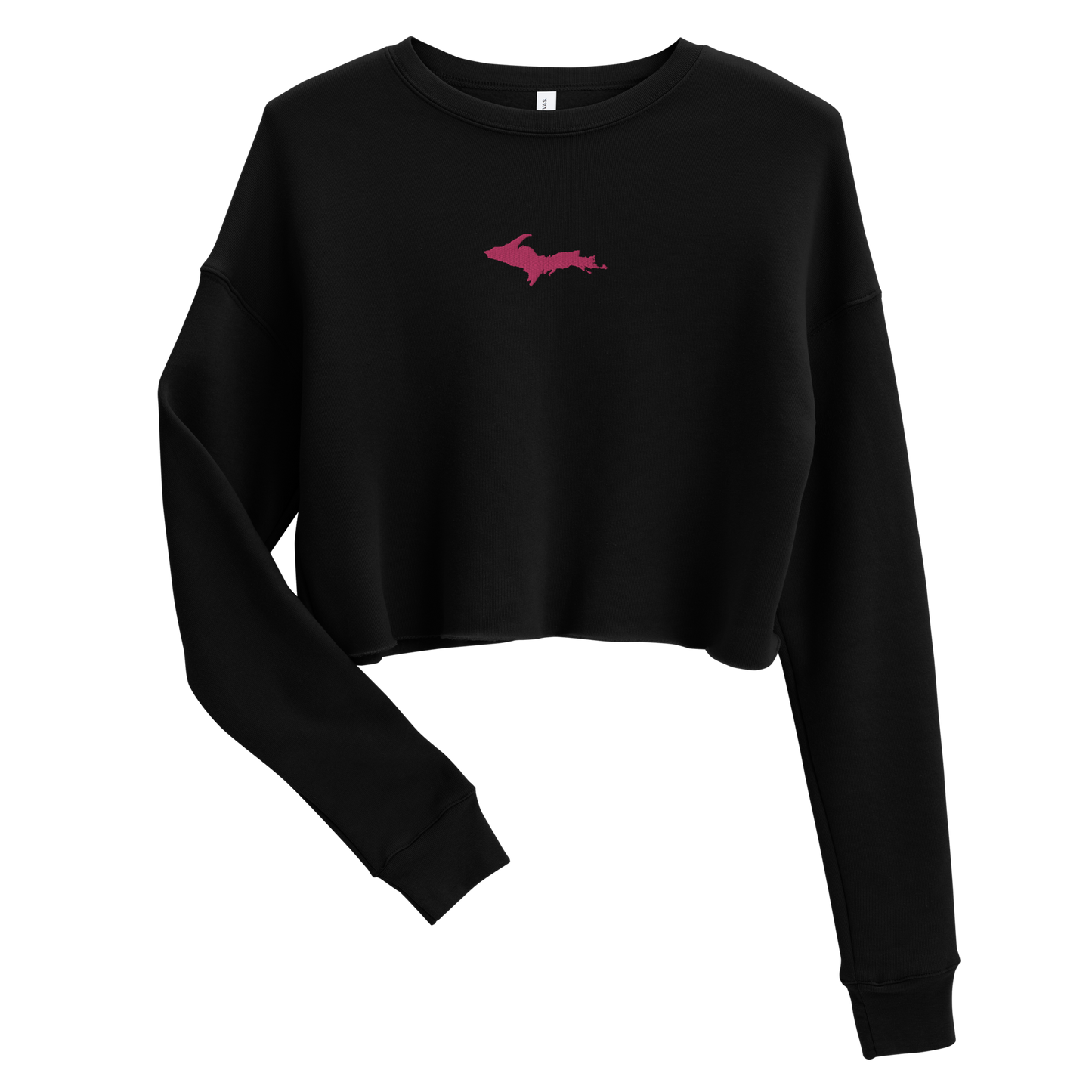 Michigan Upper Peninsula Cropped Sweatshirt (w/ Embroidered Pink UP Outline)