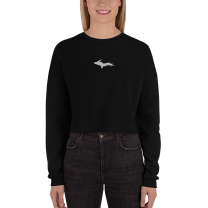 Michigan Upper Peninsula Cropped Sweatshirt (w/ Embroidered UP Outline)