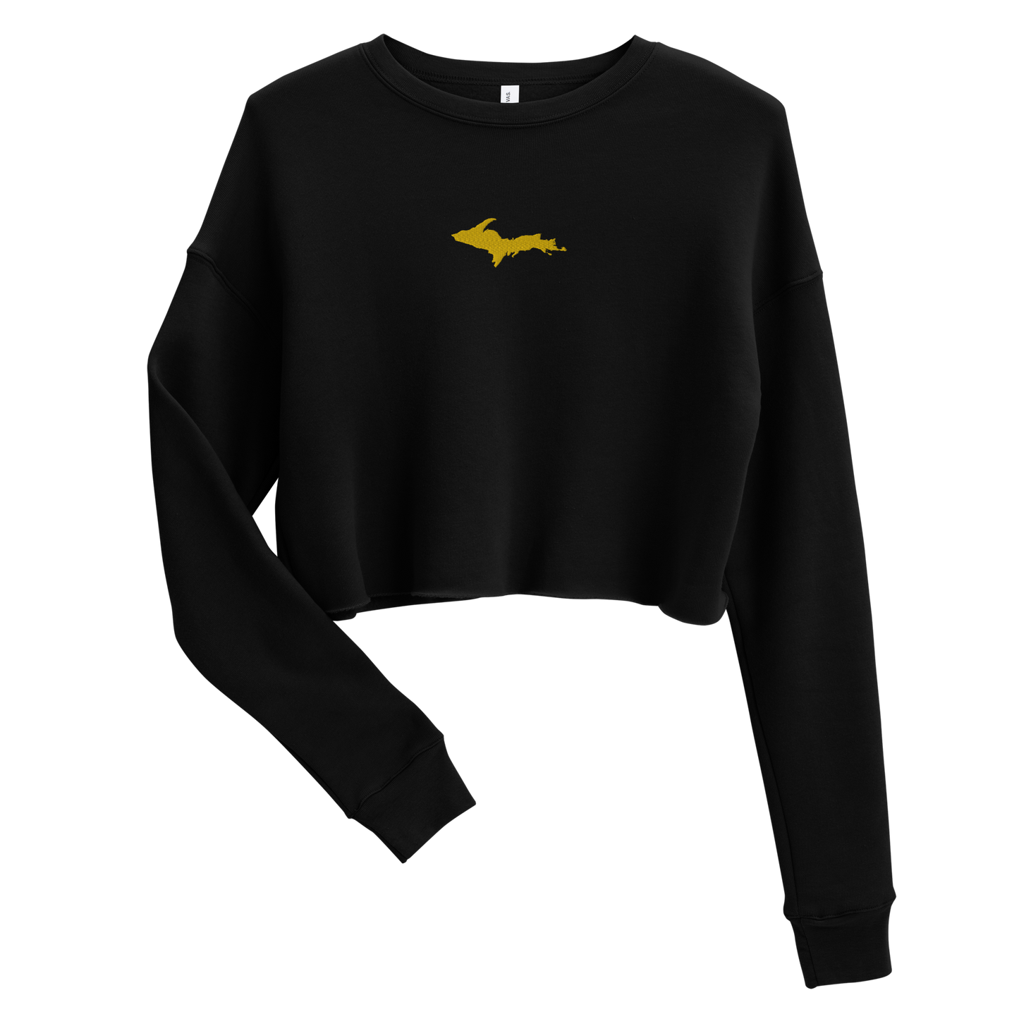 Michigan Upper Peninsula Cropped Sweatshirt (w/ Embroidered Gold UP Outline)