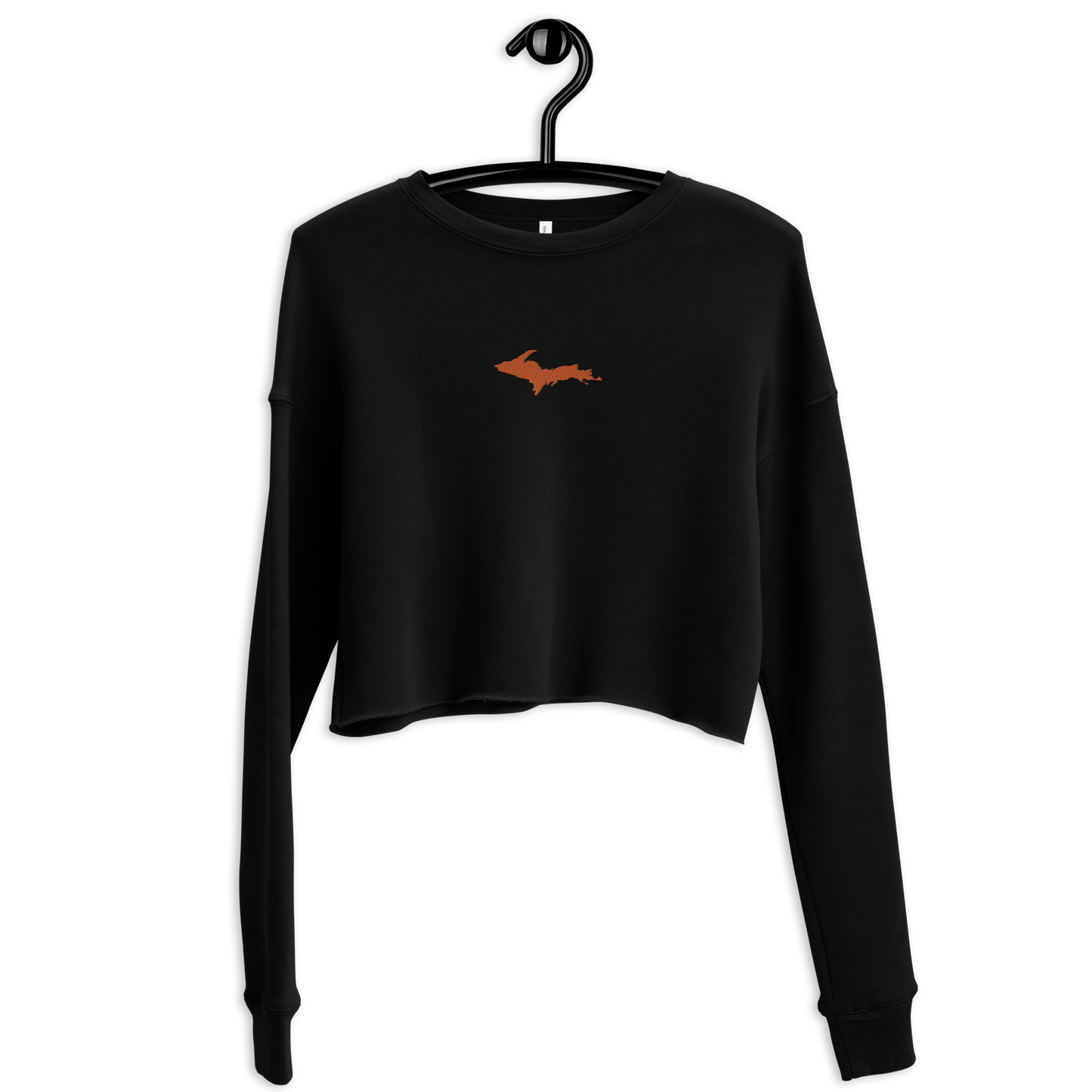 Michigan Upper Peninsula Cropped Sweatshirt (w/ Embroidered Orange UP Outline)