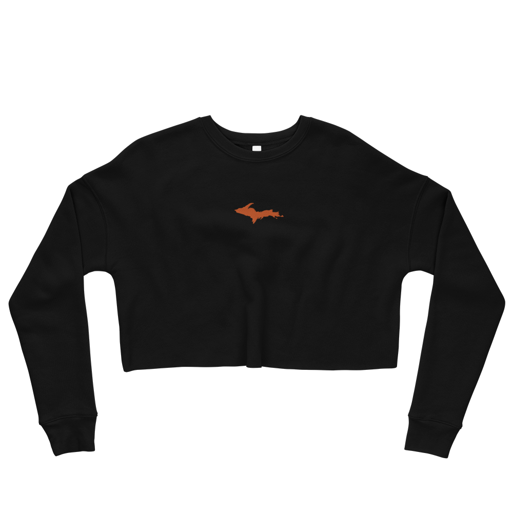 Michigan Upper Peninsula Cropped Sweatshirt (w/ Embroidered Orange UP Outline)