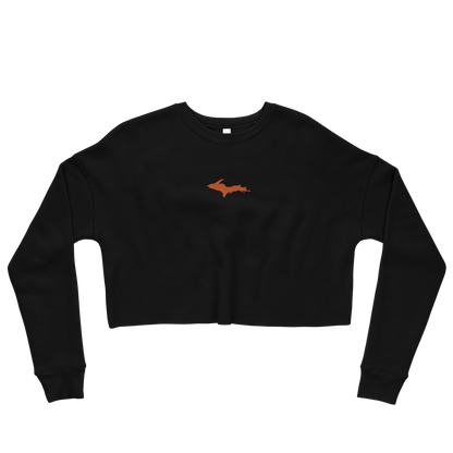 Michigan Upper Peninsula Cropped Sweatshirt (w/ Embroidered Orange UP Outline)