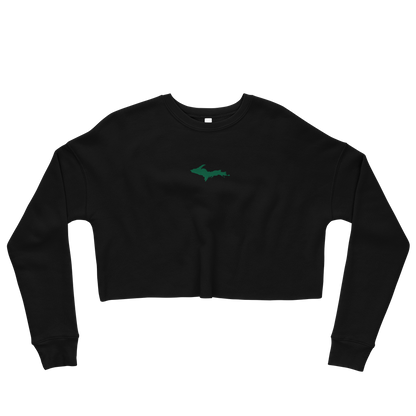 Michigan Upper Peninsula Cropped Sweatshirt (w/ Green UP Outline)