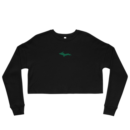 Michigan Upper Peninsula Cropped Sweatshirt (w/ Green UP Outline)