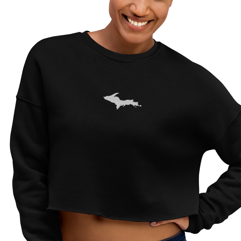 Michigan Upper Peninsula Cropped Sweatshirt (w/ Embroidered UP Outline)