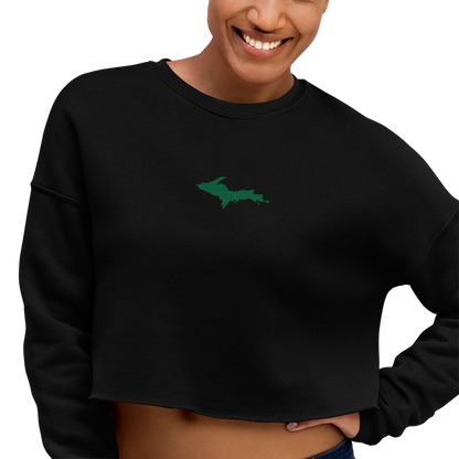 Michigan Upper Peninsula Cropped Sweatshirt (w/ Green UP Outline)