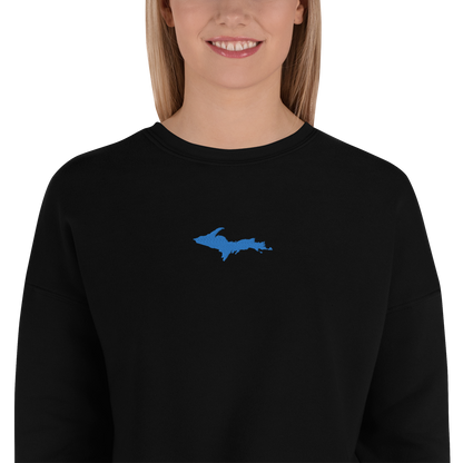 Michigan Upper Peninsula Cropped Sweatshirt (w/ Azure UP Outline)