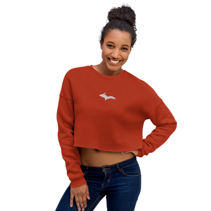 Michigan Upper Peninsula Cropped Sweatshirt (w/ Embroidered UP Outline)