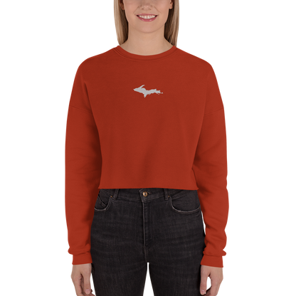 Michigan Upper Peninsula Cropped Sweatshirt (w/ Embroidered UP Outline)