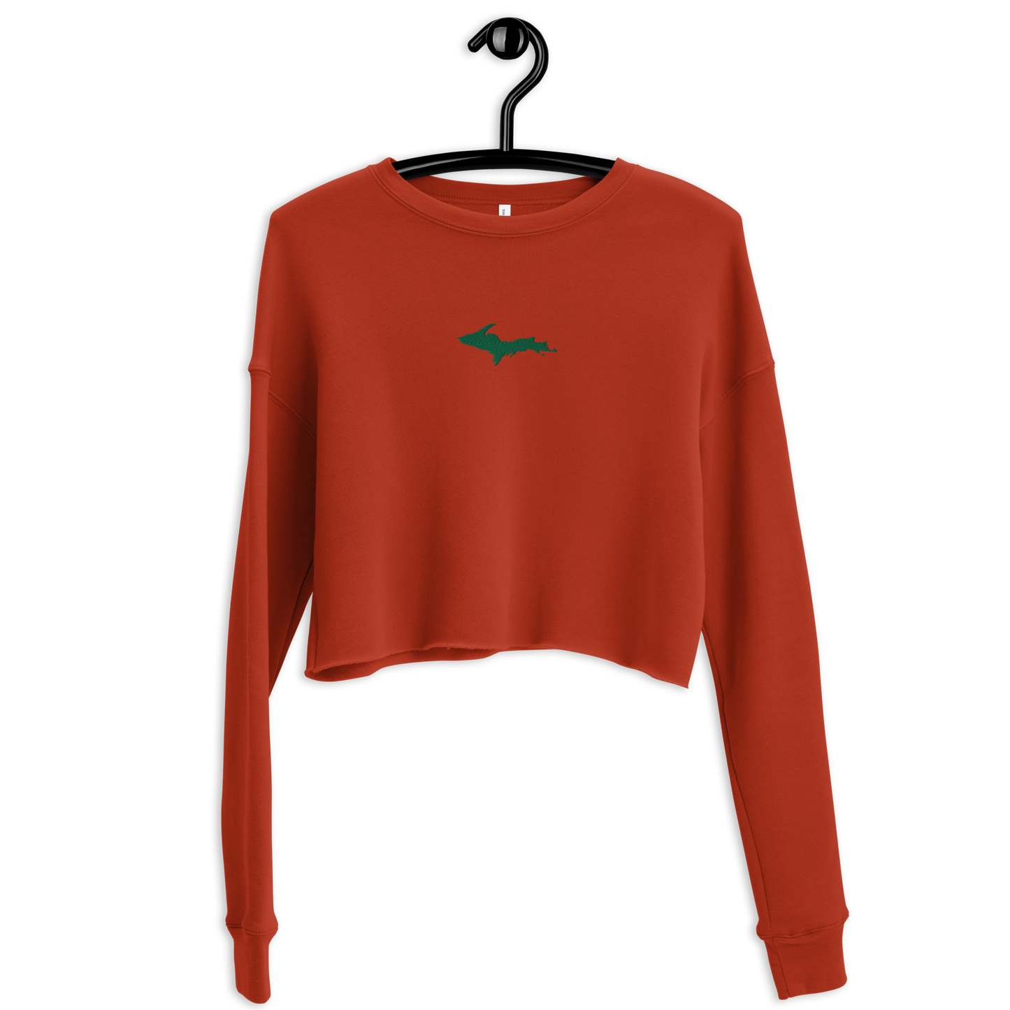 Michigan Upper Peninsula Cropped Sweatshirt (w/ Green UP Outline)