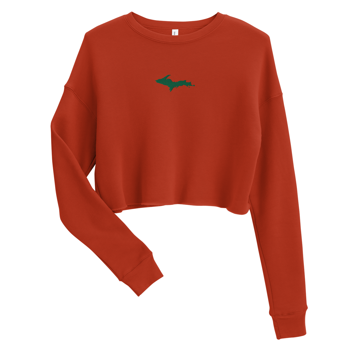 Michigan Upper Peninsula Cropped Sweatshirt (w/ Green UP Outline)