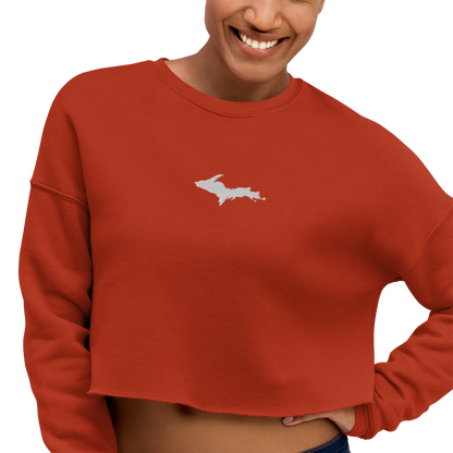 Michigan Upper Peninsula Cropped Sweatshirt (w/ Embroidered UP Outline)