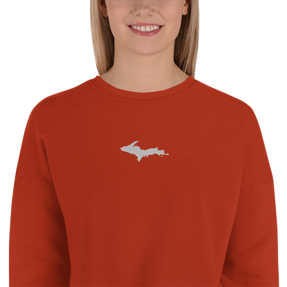 Michigan Upper Peninsula Cropped Sweatshirt (w/ Embroidered UP Outline)