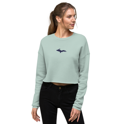 Michigan Upper Peninsula Cropped Sweatshirt (w/ Embroidered UP Outline)