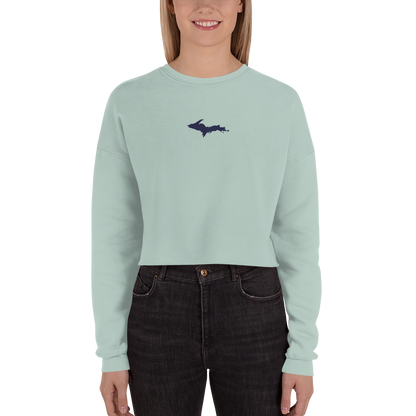 Michigan Upper Peninsula Cropped Sweatshirt (w/ Embroidered UP Outline)