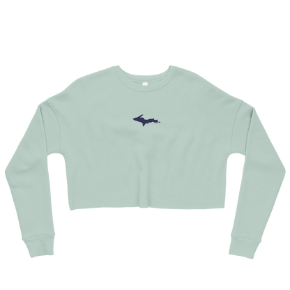 Michigan Upper Peninsula Cropped Sweatshirt (w/ Embroidered UP Outline)