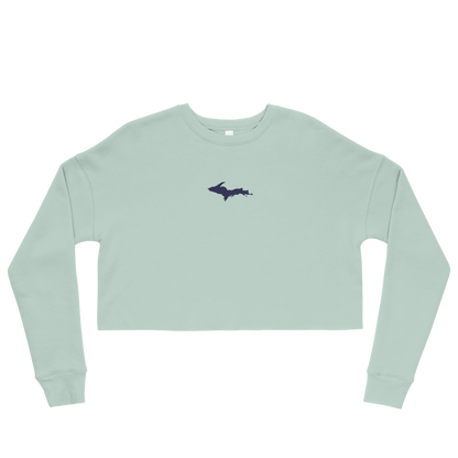 Michigan Upper Peninsula Cropped Sweatshirt (w/ Embroidered UP Outline)