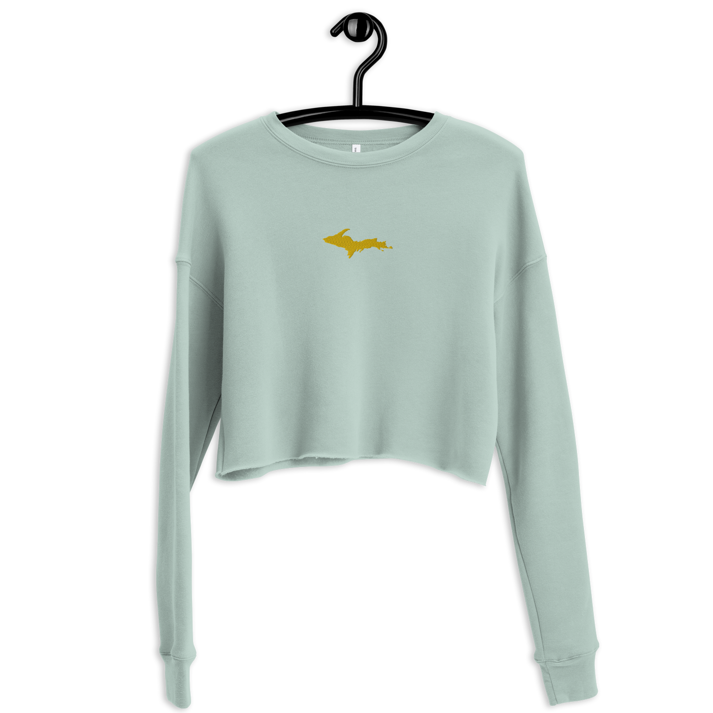 Michigan Upper Peninsula Cropped Sweatshirt (w/ Embroidered Gold UP Outline)