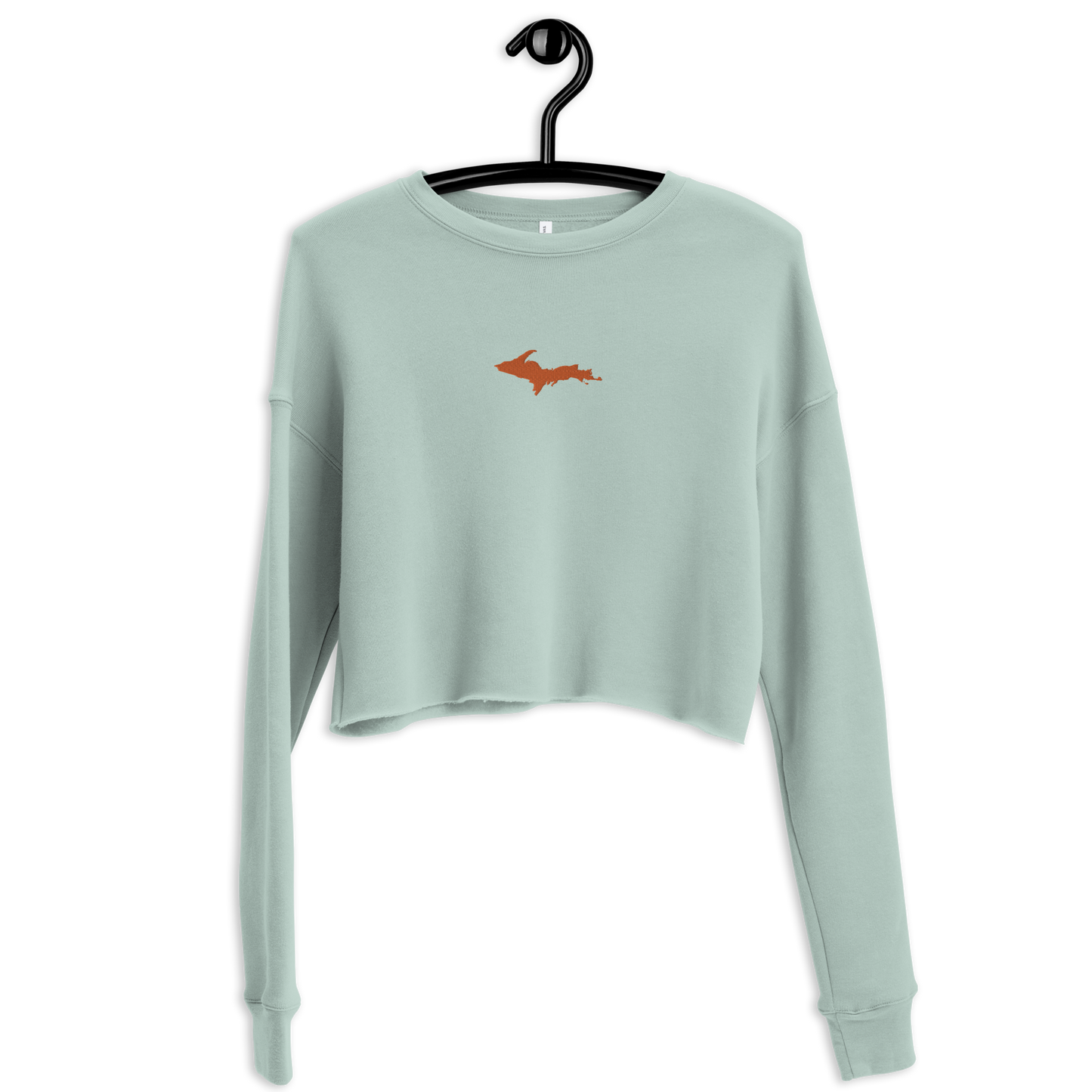 Michigan Upper Peninsula Cropped Sweatshirt (w/ Embroidered Orange UP Outline)